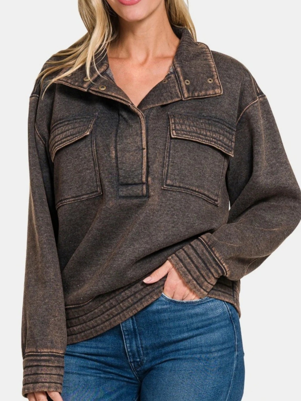 Zenana Womens Pullover Jacket - Picture 2 of 3